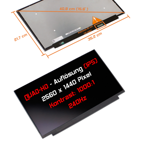 LED Display 15,6" 2560x1440 passend für MSI Stealth GS66 12UGS