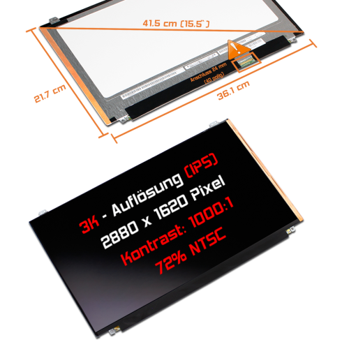 LED Display 15,5" 2880x1620 passend für Panasonic VVX16T028J00