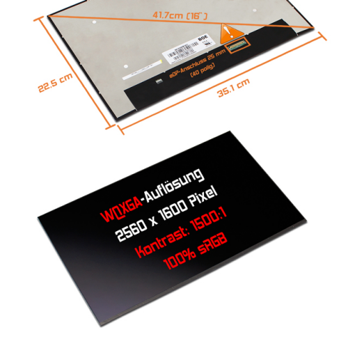 LED Display 16,0" 2560x1600 passend für Lenovo PN:5D10V82423