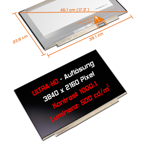 LED Display 17,3" 3840x2160 100%sRGB passend für MSI Raider GE77 HX 12UHS