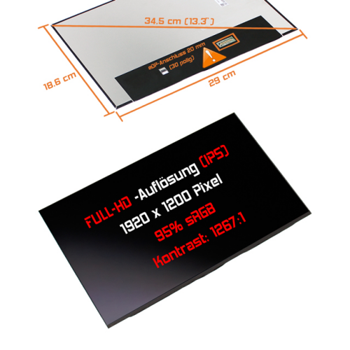 LED Display 13,3" 1920x1200 passend für Lenovo PN:5M11H95209