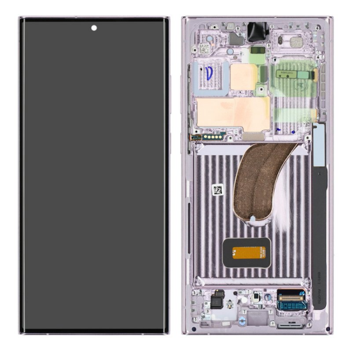 Display Modul mit Rahmen und Toucheinheit Einheit lavender GH82-30466D für Samsung Galaxy S23 Ultra (SM-S918B)