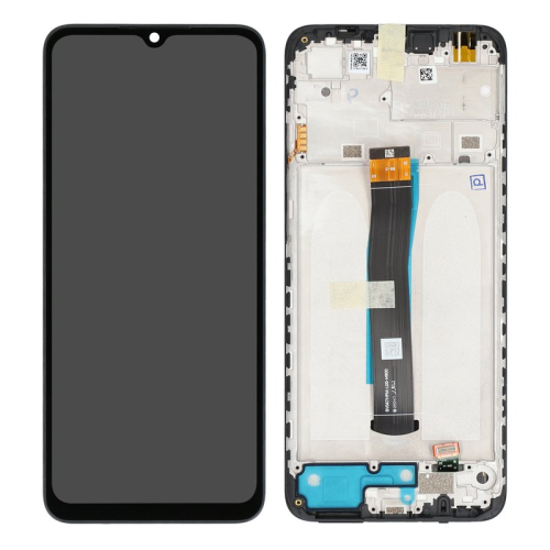 Display Modul mit Rahmen und Toucheinheit graphite/dunkel grau grey/gray/grau 560001C3QA00 für Xiaomi Redmi 10C (220333QAG)