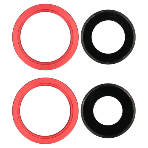 Kamera Linse + Rahmen 4er Set red/rot passend für iPhone 13