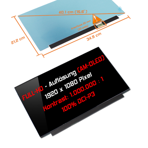 LED Display 15,6" 1920x1080 passend für Asus VivoBook 15 Pro M3500QC