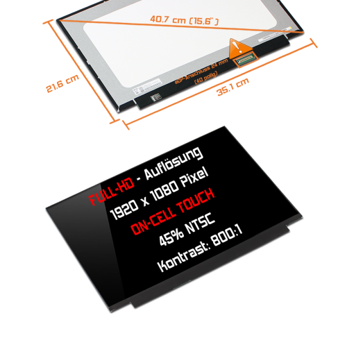 LED Display 15,6" 1920x1080  passend für HP SPS L47876-JD1