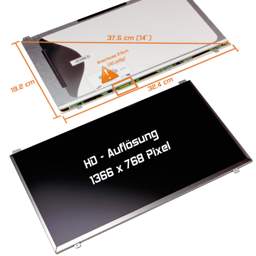 LED Display 14,0" 1366x768 passend für Samsung LTN140AT17-B02