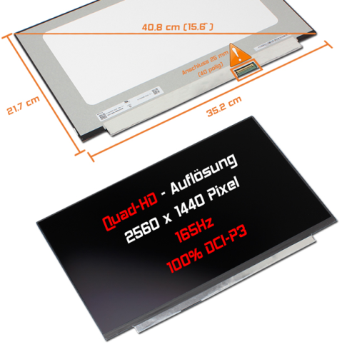 LED Display 15,6" 2560x1440 passend für MSI Crosshair 15 R6E B12UGZ