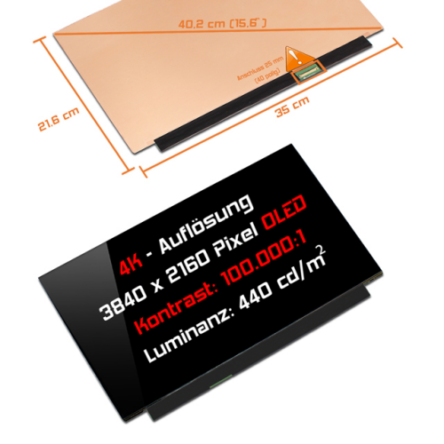 OLED Display 15,6" 3840x2160 passend für Schenker XMG Pro 15