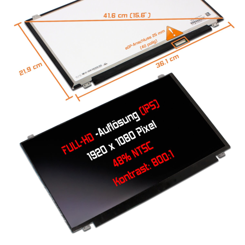 LED Display 15,6" 1920x1080 In-Cell Touch passend für Acer Aspire V3-574T