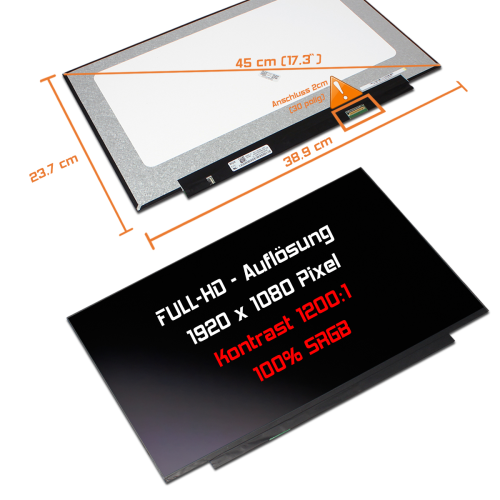LED Display 17,3" 1920x1080 passend für Asus ChromeBook CX1700CKA