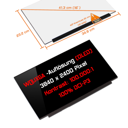 LED Display 16,0" 3840x2400 passend für Asus ProArt StudioBook 16 H5600QR