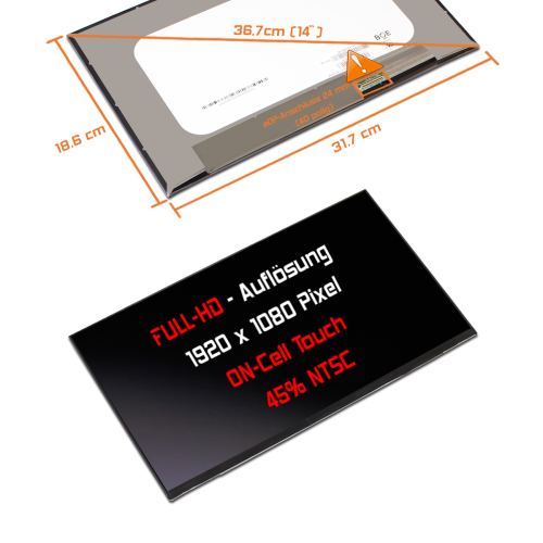 LED Display 14,0" 1920x1080 On-Cell Touch passend für AUO B140HAK03.5