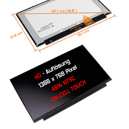 LED Display 15,6" 1366x768 On-Cell-Touch passend für BOE NT156WHM-T02 V8.0