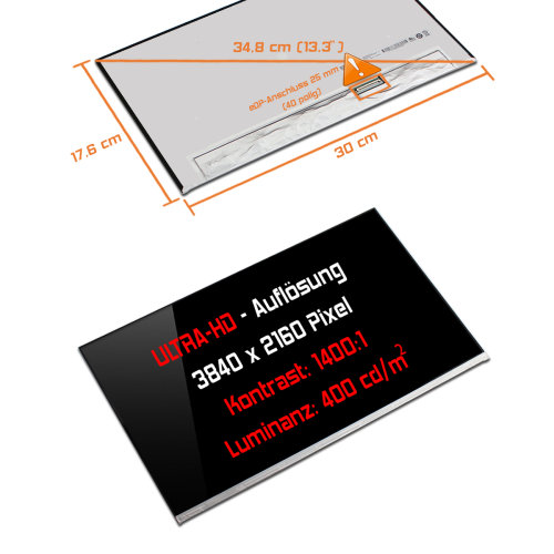 LED Display 13,3" 3840x2160 100%sRGB passend für HP Pavilion 13-bb0079TU