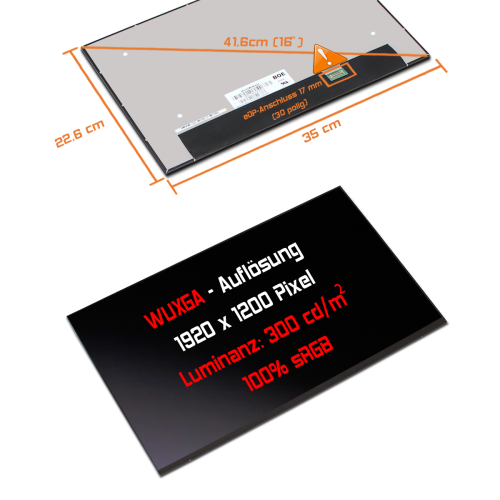 LED Display 16,0" 1920x1200 passend für Lenovo ThinkBook 16 G4+ IAP
