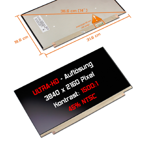 LED Display 14,0" 3840x2160 passend für Lenovo 5D10V82379