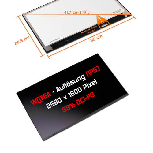LED Display 16,0" 2560x1600 passend für LG Gram 16 (2021)