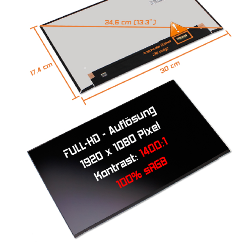 LED Display 13,3" 1920x1080 100%sRGB passend für BOE NE133FHM-N66