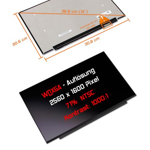 LED Display 14,0" 2560x1600 passend für BOE NE140QDM-N6A