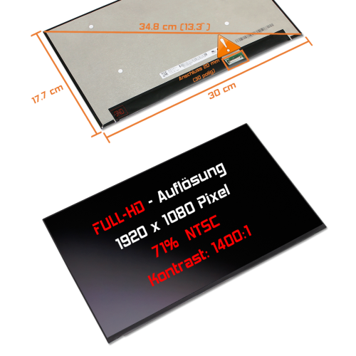 LED Display 13,3" 1920x1080 100%sRGB passend für AUO B133HAN05.F