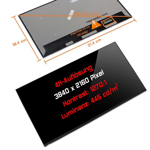 LED Display 14,0" 3840x2160 100%sRGB passend für AUO B140ZAN01.5