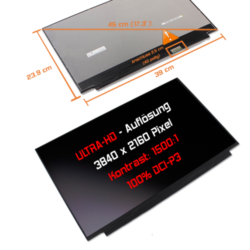 LED Display 17,3" 3840x2160 passend für BOE NE173QUM-N63