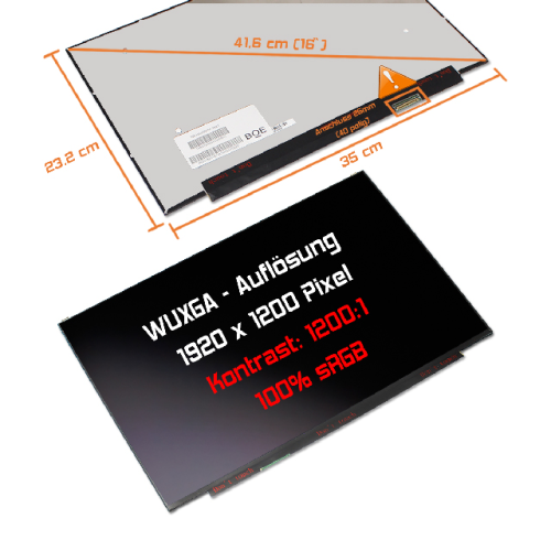 LED Display 16,0" 1920x1200 120Hz 100%sRGB passend für BOE NE160WUM-NX1