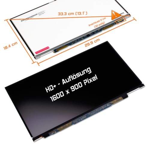 LED Display 13,1" 1600x900 passend für AUO B131RW02 V.0