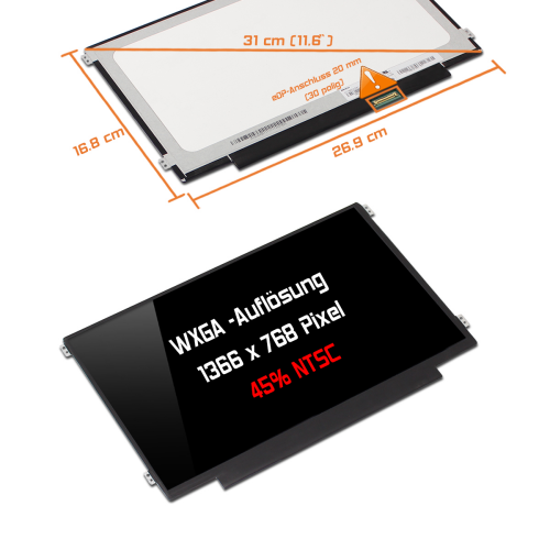LED Display 11,6" 1366x768 passend für Innolux N116BCA-EB1