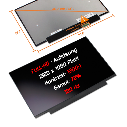 LED Display 15,6" 1920x1080 passend für Sharp LQ156M1JW43