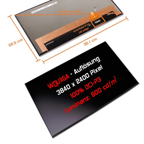 LED Display 16,0" 3840x2400 120Hz 100%sRGB passend für AUO B160ZAN01.U
