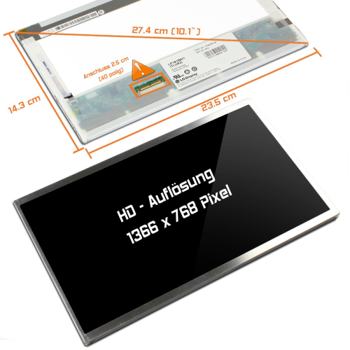 LED Display 10,1" 1366x768 passend für LG Display LP101WH1 (TL)(A1)