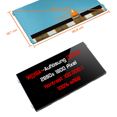 LED Display 14,0" 2880x1800 passend für Asus ExpertBook B9 B9403CVA-KM0153X