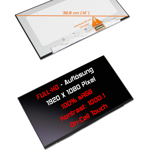 LED Display 14,0" 1920x1080 On-Cell Touch passend für Dell DP/N:8TCKC CN-08TCKC