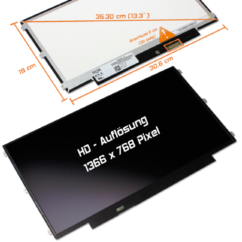 LED Display 13,3" 1366x768 passend für Dell G1H9N 0G1H9N