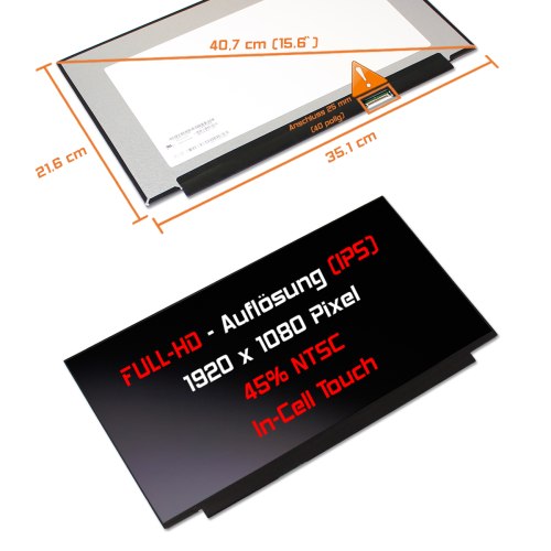 LED Display 15,6" 1920x1080 In-Cell Touch passend für Fujitsu LifeBook U7511
