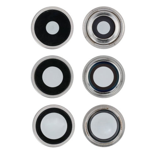 Kamera Linsen + Rahmen 3er Set white titanium/weiß passend für iPhone 15 Pro