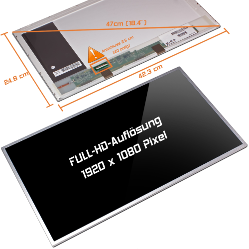 LED Display 18,4" 1920x1080 glossy passend für Asus N90