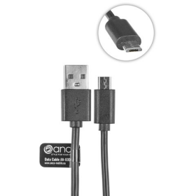 anco microUSB Daten- und Ladekabel 1,8m - black