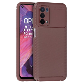 anco Carbon Fiber Case für OPPO A74, A54 5G - brown