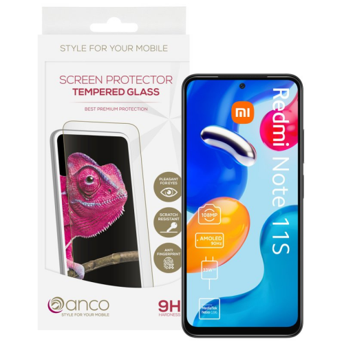 anco Tempered Glass Fullscreen für Xiaomi Redmi Note 11, Note 11S