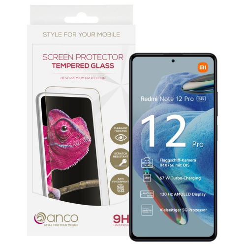 anco Tempered Glass Fullscreen für Xiaomi Redmi Note 11 Pro, Note 11 Pro 5G, Note 12 Pro