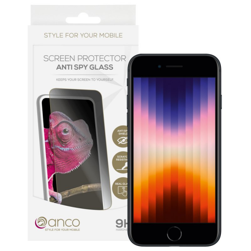 anco Tempered Glass Anti-Spy für Apple iPhone SE 2020, SE 2022