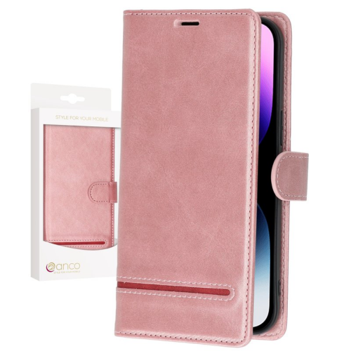 anco Bookcase Splicing für Apple iPhone 14 Pro - pink