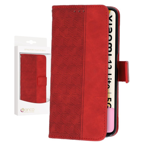 anco Bookcase Geometric für Xiaomi 12 Lite - red