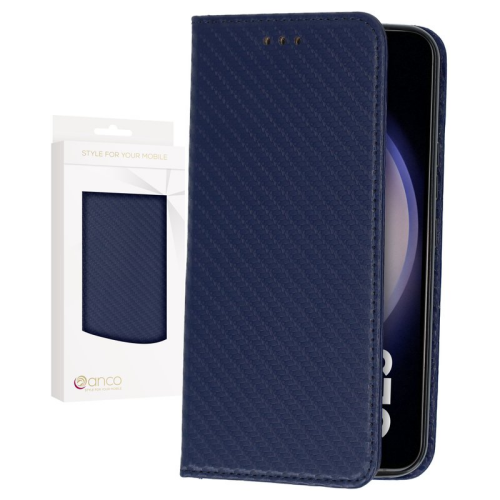 anco Bookcase Carbon Style für S916B Samsung Galaxy S23+ - blue
