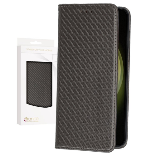 anco Bookcase Carbon Style für S916B Samsung Galaxy S23+ - grey