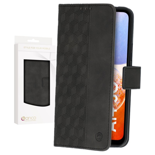anco Bookcase Geometric für A145R, A146P Samsung Galaxy A14, A14 5G - black