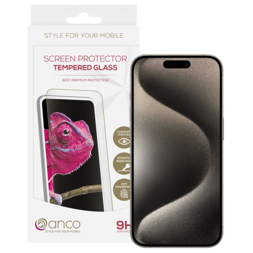 anco Tempered Glass Fullscreen für Apple iPhone 15 Pro